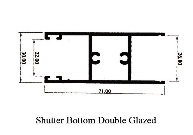 10cm Shutter Bottom Double Glazed #10104