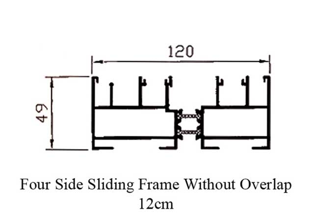 GE 12cm Four Sliding Frame without Overlap