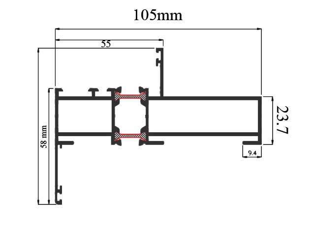 Soft Profile AE Thermal Break 10.5cm Fix Frame AL35513P6002X