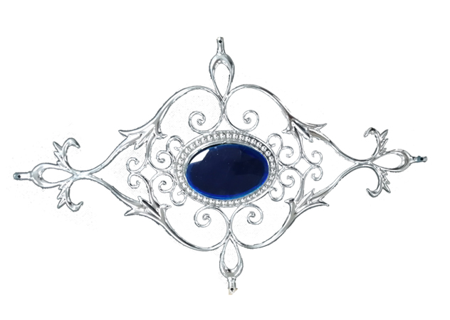 Silver Crown Design with Blue Crystal for Georgian Bar Design