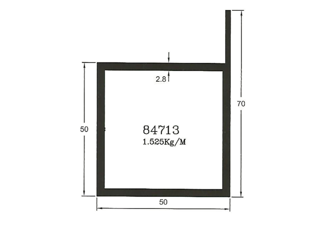 50x50 Aluminium Lip Section