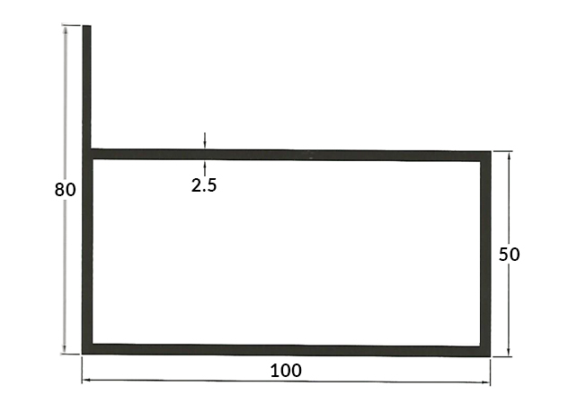 50x100 Aluminium Lip Section