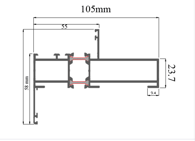 AE  Thermal Break 10.5cm Fix Frame AL35513