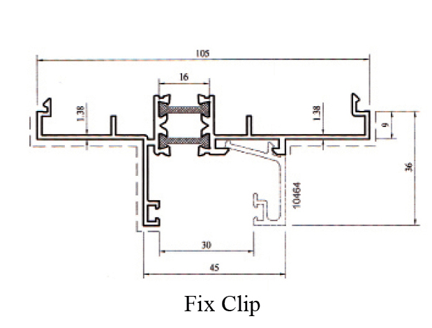 AE Thermal Break 10.5cm Sliding Sliding Top Fix