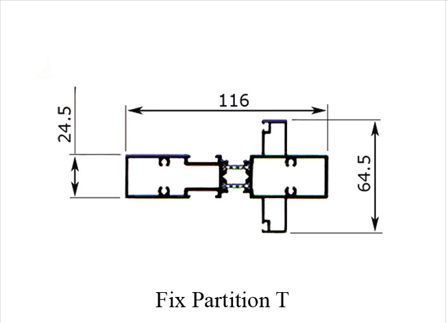 GE 12cm Sliding Series Fix Partition T