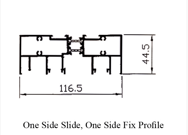 GE 12cm Sliding Series One Side Slide, One Side Fix Profile