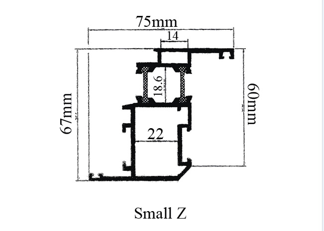 Small Z Profile TB Hinge Series Gulf Extrusion
