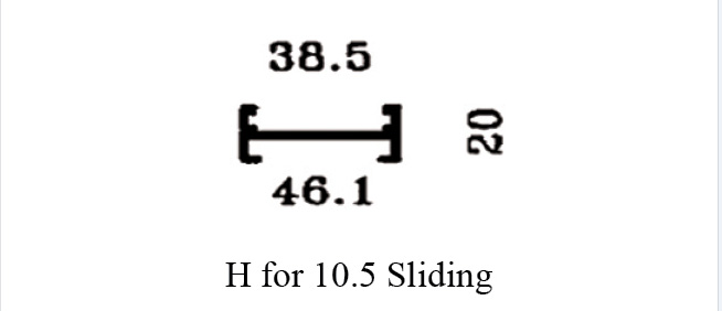 10.5cm Sliding H for Sliding 10514