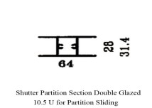 10.5cm Shutter Partition Section Double Glazed 10511