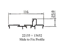 GE 12cm Sliding Series Slide to fix Profile (22155+15652)