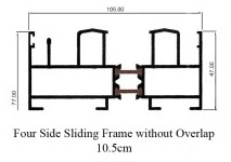 TB 10.5cm Sliding Four Side Frame without Overlap 105mm #31006