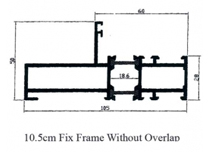 10.5cm Fix Frame Without Overlap Profile TB Hinge Series Gulf Extrusion