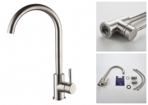 Kitchen Sink Mixer / Tap Single Lever A4590 Brush Finish Stainless Steel 304	