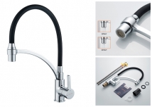Single Lever Black Sink Mixer / Tap with  Swivel Spout A4890F-3