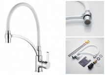 Single Lever White Sink Mixer / Tap with Swivel Spout A4890G-3