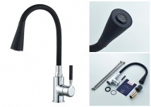Single Lever Black Sink Mixer / Tap with Swivel Spout A9890F-1