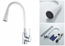 Single Lever White Sink Mixer / Tap with Swivel Spout A9890G-1