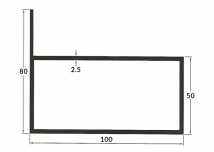 50x100 Aluminium Lip Section