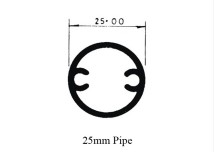 25mm Pipe with grove 26040