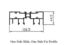 GE 12cm Sliding Series One Side Slide, One Side Fix Profile