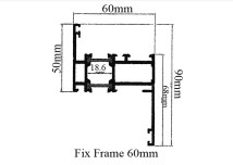 60mm Fix Frame Profile TB Hinge Series Gulf Extrusion