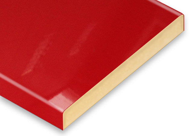 Red Post-Formed  PVC High Glossy AGT MDF Panel