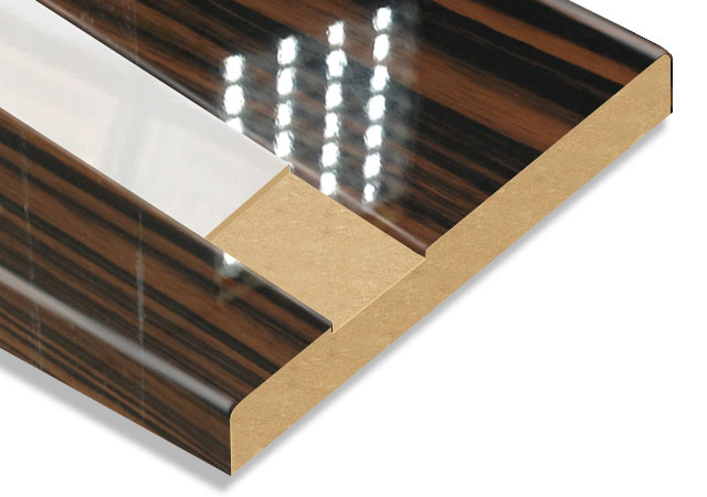 Ebony + Beige Slot Post # PVC High Glossy AGT MDF Panel - MIH HOME